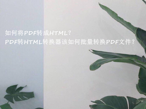 如何将PDF转成HTML？PDF转HTML转换器该如何批量转换PDF文件？