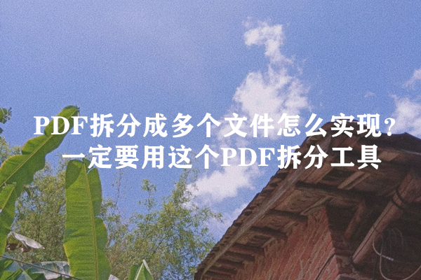 PDF拆分成多个文件怎么实现？一定要用这个PDF拆分工具